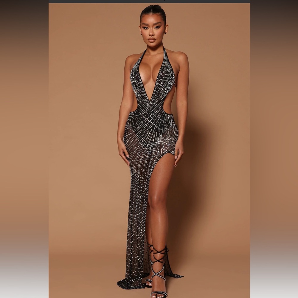 Fashion Nova: Beverly Embellished Maxi Dress
